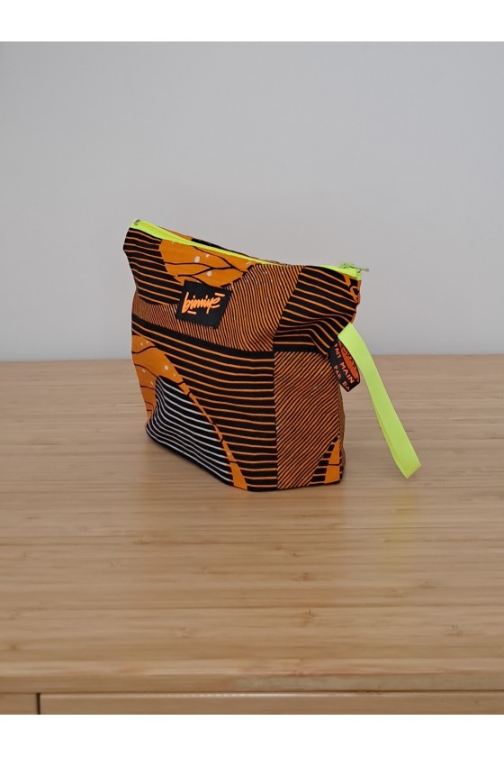 Pochette zippée 20cm "WAX CERCLE 70S ORANGE 2"