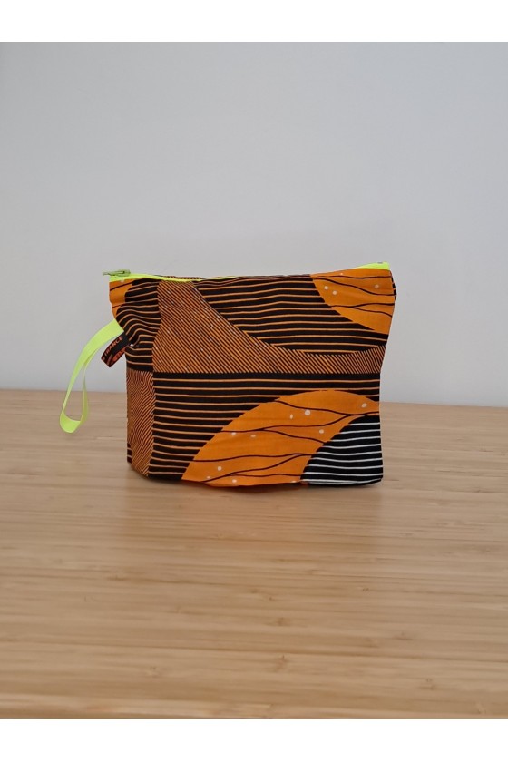Pochette zippée 20cm "WAX CERCLE 70S ORANGE 2"